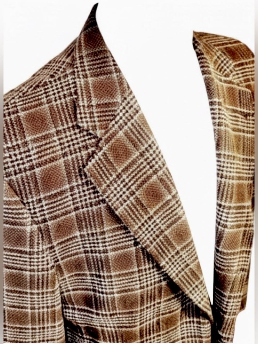 Joseph Abboud 100% Wool Brown Plaid Blazer | 40R | Classic Tailored Sport Coat - Picture 7 of 11